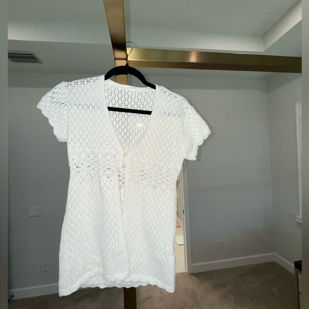 Abercrombie kids-Girls swim/mini dress cover up, cream crochet style